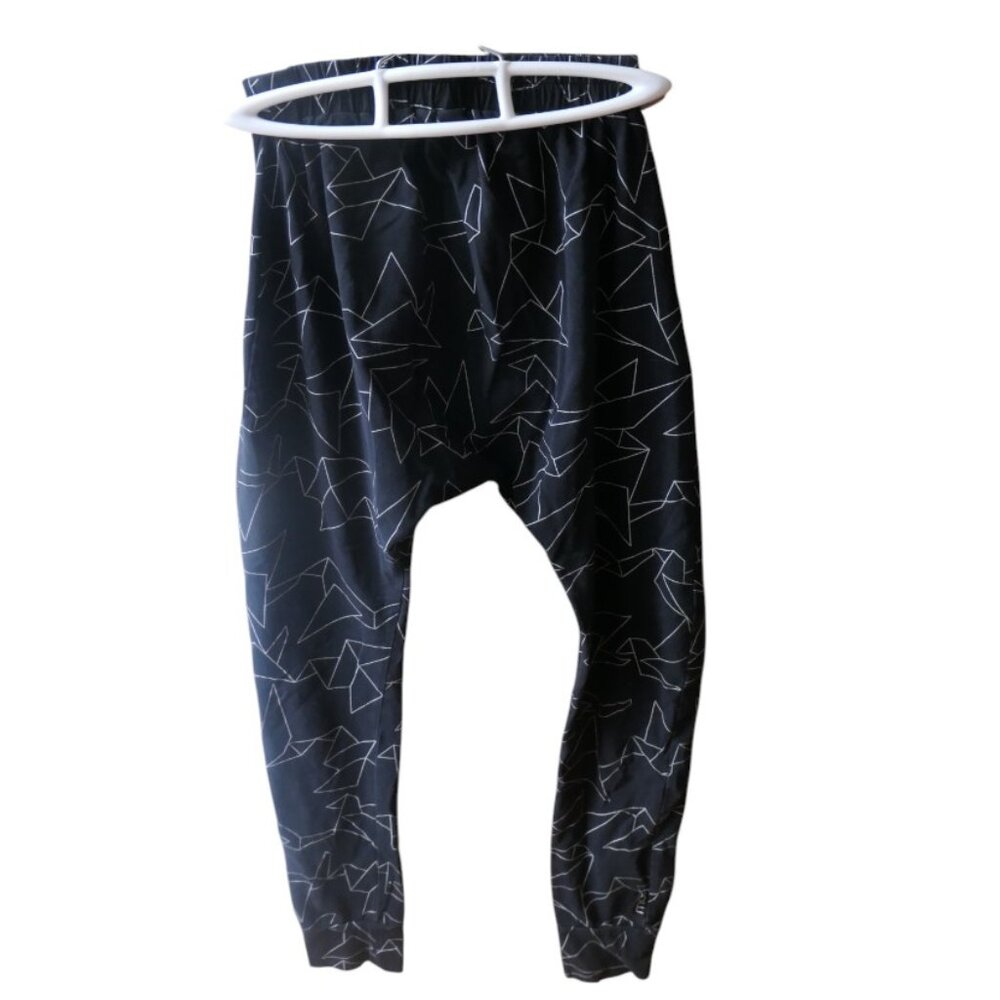 MOI- Black and white origami bird baggy pants-Size11-12 yrs-EUC